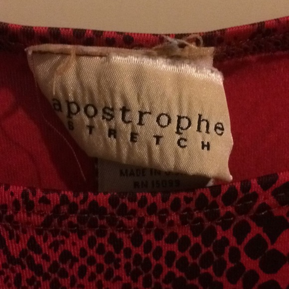 Red and black Apostrophe top - Picture 3 of 3